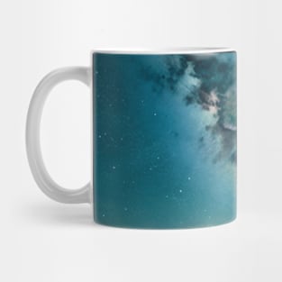 Gentle waves crashing on a starry beach at night Mug